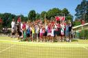 FUNDRAISERS: Dinas Powys Tennis Club junior members.