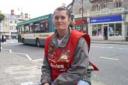 TOP STUDENT: Lee James who sells the Big Issue in Penarth.
