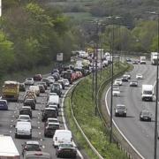 Heavy congestion reported on the M4 motorway