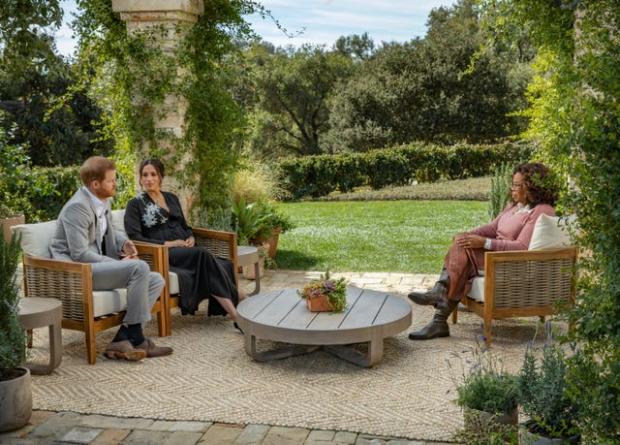 Barry And District News: Harry and Meghan during their Oprah Winfrey interview (Harpo Productions /Joe Pugliese)