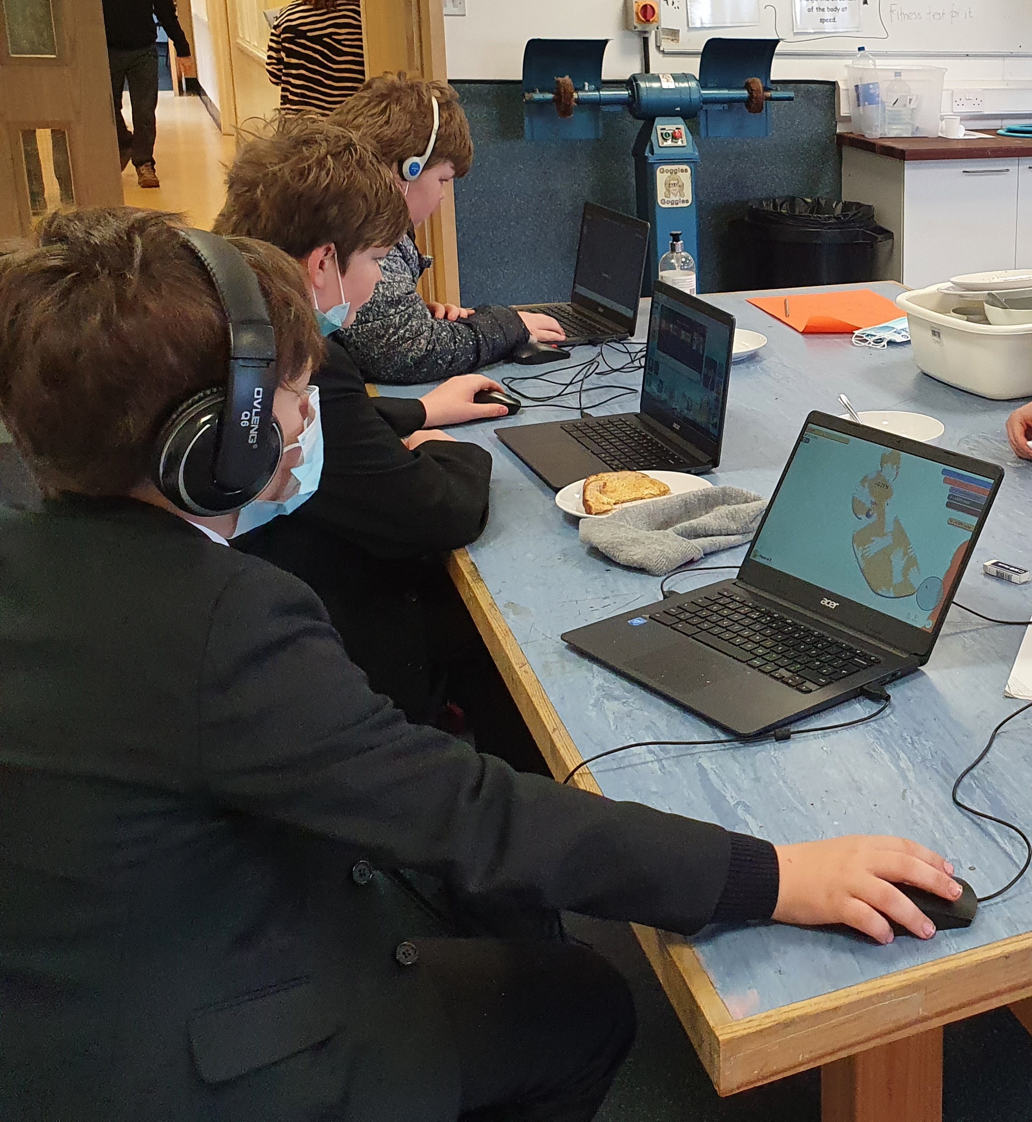 Group of Year 7 students completing a blended learning session