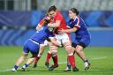 LEADER: Siwan Lillicrap carrying hard for Wales in their Six Nations opener against France