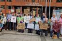 People protested against planning applications for Hayes Road