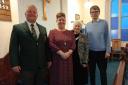 Duettists Matthew John and Alyson Griffiths pictured with Rosemary Tippett-Maudsley and the Rev John Hayton following Pembroke and District Male Voice Choir’s concert at Stepaside Methodist Chapel.