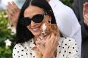 Demi Moore and her dog Pilaf at the photocall for The Substance during the Cannes Film Festival in France (Doug Peters/PA)