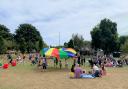 Parachute games at Romilly Park for National Play Day