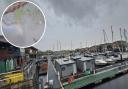 A mysterious film has appeared on the waters of a marina in the Vale
