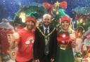 Fun at Welsh Language Children’s Christmas Party with the mayor (centre)