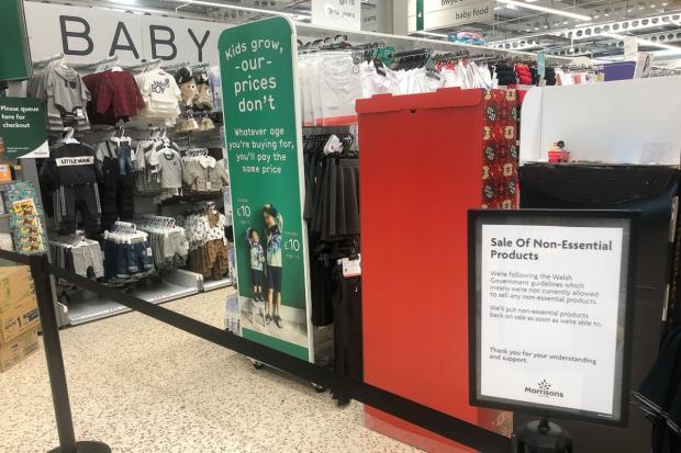 Barry And District News: Non-essential items were blocked off in Welsh supermarkets during the fire-break lockdown in autumn 2020. Picture: Huw Evans Picture Agency