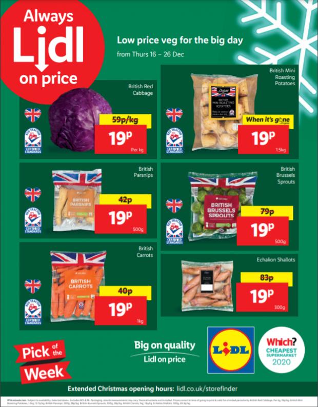 Barry And District News: Lidl Christmas vegetables (Lidl)