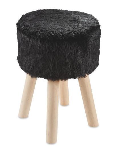 Barry And District News: Round Black Faux Fur Stool (Aldi)