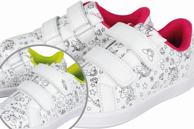 Barry And District News: Colour-In Trainers (Lidl/Canva)