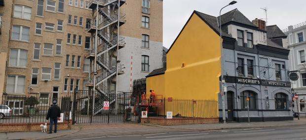Barry And District News: How the mural on the side of Mischief's now looks. Photo: Rebecca Wilks