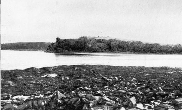 Barry And District News: Early photograph of the tidal waters between Castleland on the mainland and Barry Island. This would have been a familiar sight to smugglers