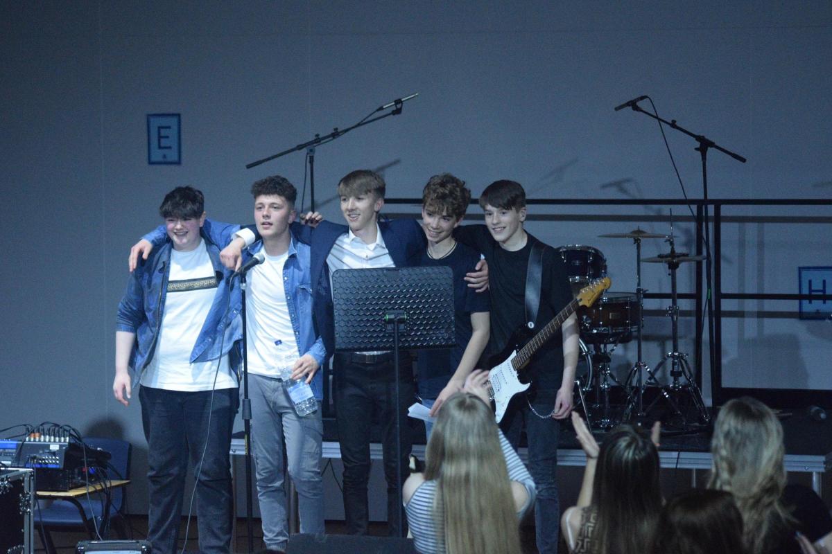 The 8:48 with Jamie (left) who did the sound for the concert at Whitmore High School in Barry (Picture: Jack Ollier)