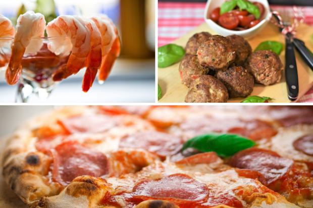 Barry And District News: (Top left clockwise) Prawn cocktail, Meatballs, Pizza. Credit: PA/Canva