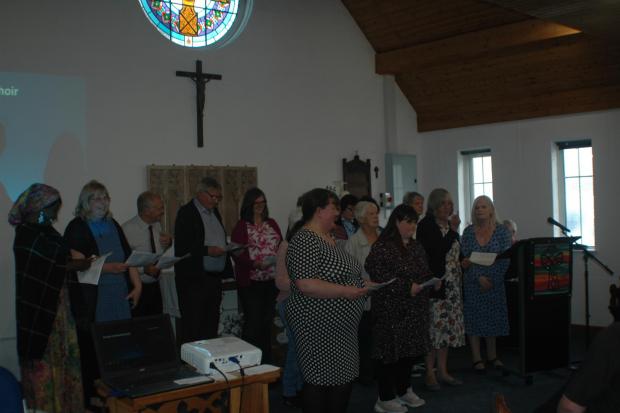 Rhoose Community Choir at the opening of the Rhoose Community Hub