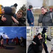 Scenes from Ukraine's borders, where thousands of people are fleeing an invading Russian force (Pictures: AP Photo)