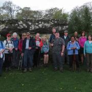 WALKERS: The group by Tinkinswood burial chamber