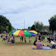 Parachute games at Romilly Park for National Play Day