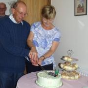 YUM: Jan and John Nash cut their Golden Anniversary cake