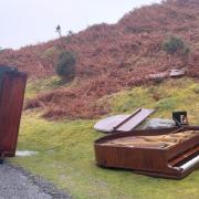 Pianos fly-tipped on the Blorenge Picture: Craig Titchener