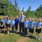 Mark Drakeford visited a Vale school yesterday, June 21