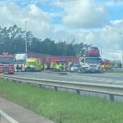 The scene at the A4232 yesterday. Picture: Louisa Owen