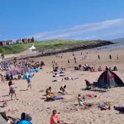 Busy Barry Island beach at the weekend