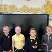 The pupils got a special bee-themed donation