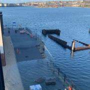 There's flooding concerns at Barry Waterfront