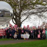 A protest was held against plans for the Colcot Sports Centre