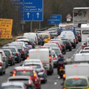 File photograph of congestion on the M4 in Newport.